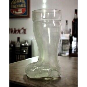 Das Boot German Glass Beer Boot Mug 9 5/8” 1 Liter Mancave Octoberfest